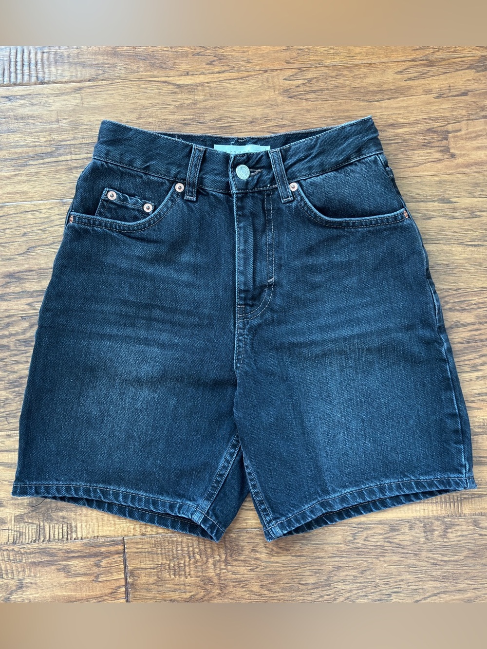 Black Denim Bermuda Shorts